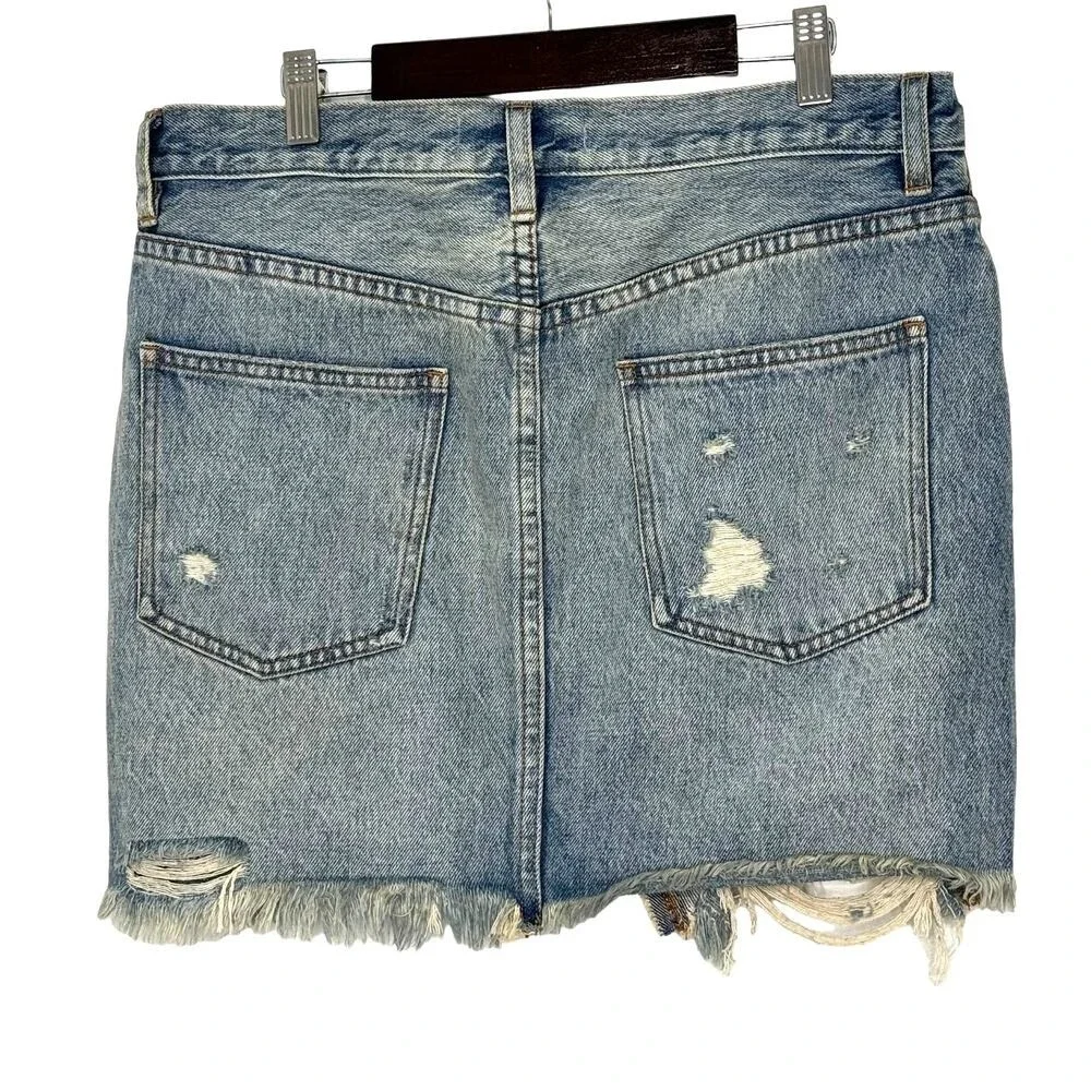 We the free distressed denim mini‎ skirt